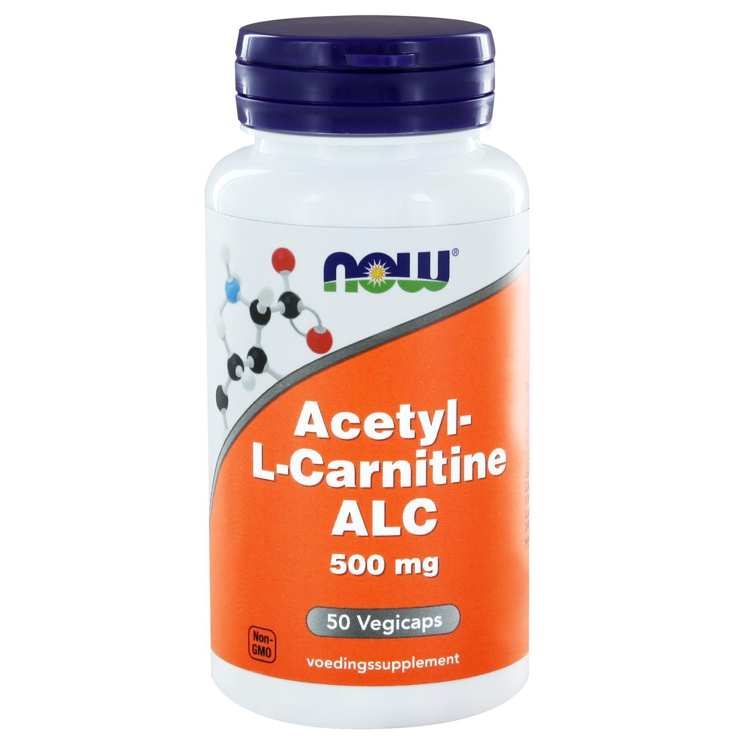 Image of Acetil-L-Carnitina 500 mg (50 Veggie Caps) - Now Foods 0733739101112