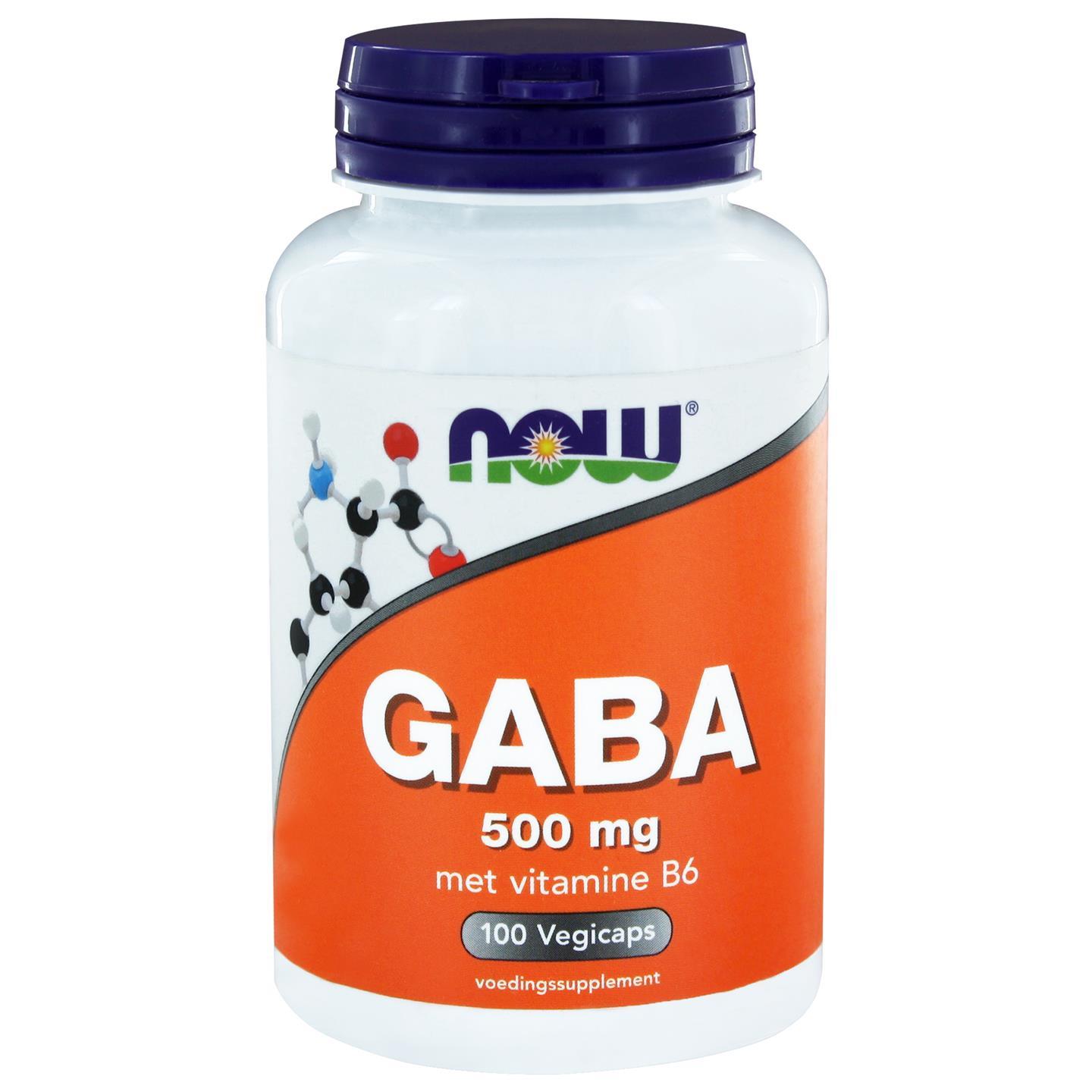 Image of GABA 500 mg più vitamina B6 (100 capsule) - Now Foods 0733739113344