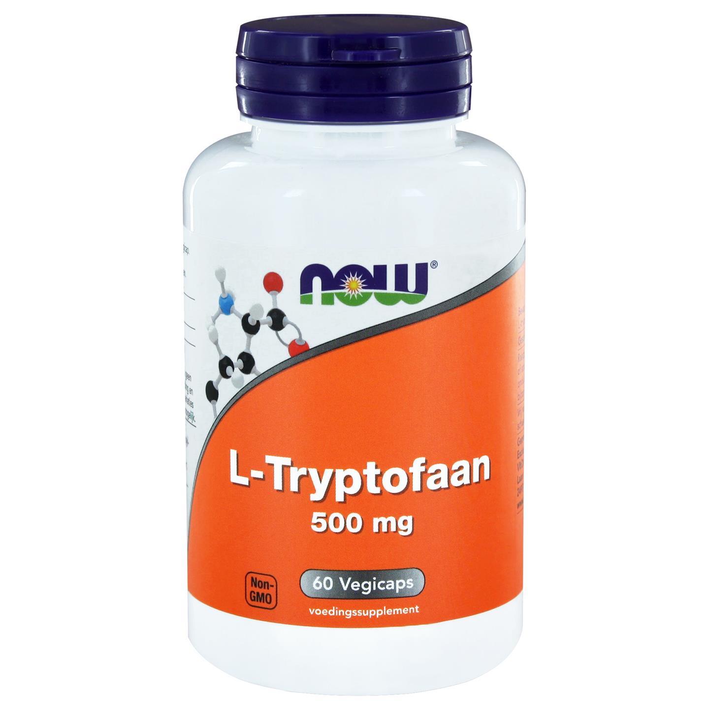 Image of Now Foods, L-triptofano 500mg, 60 Veggie Caps 0733739112897