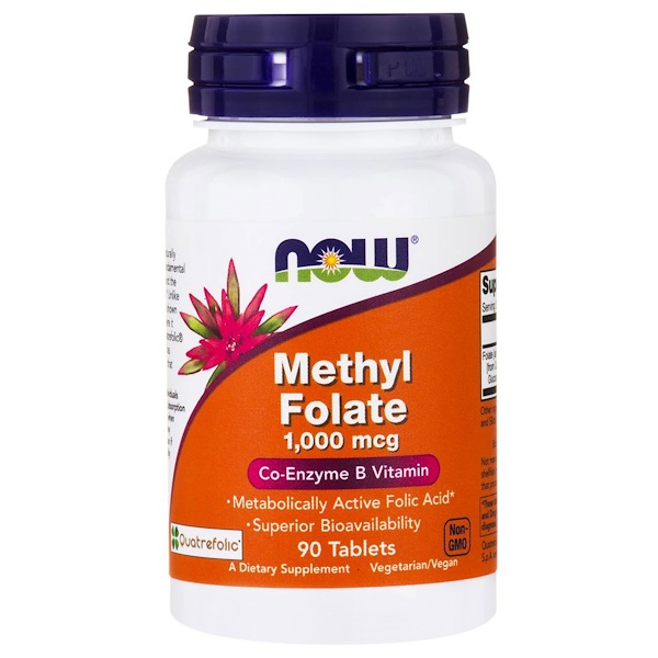 Image of Methyl Folate- 1.000 mcg (90 tablets) - Now Foods 0733739004918