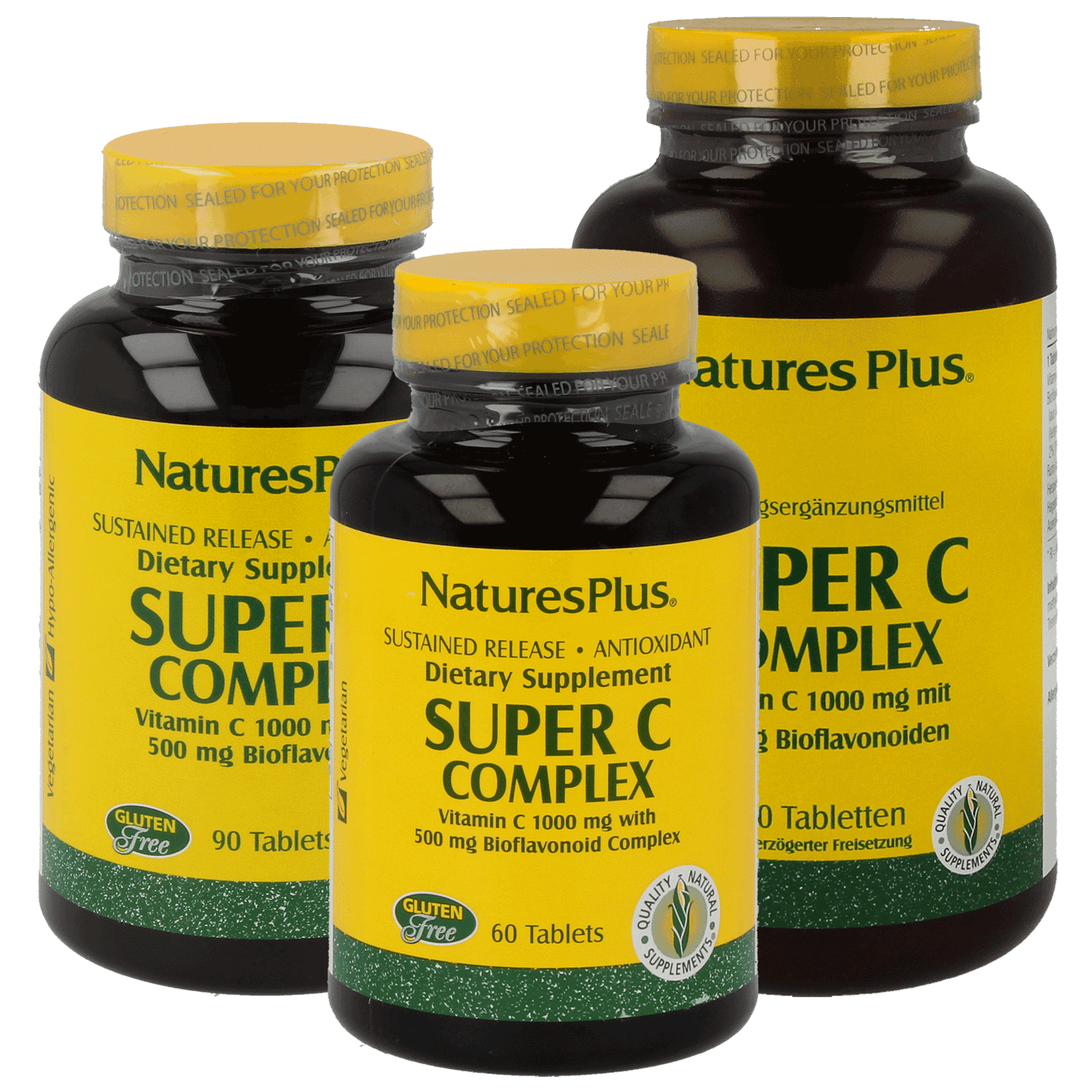 Image of Super C Complex 1.000 mg S/R (60 tablets) - Nature&apos;s Plus 0097467024793