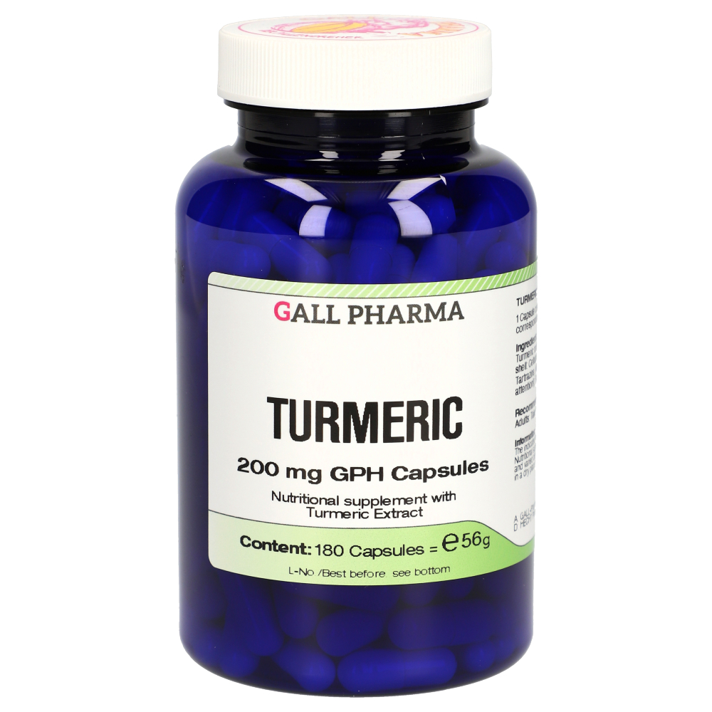 Image of Turmeric 200 mg GPH Capsules (180 Capsules) - Gall Pharma GmbH 9008124012511