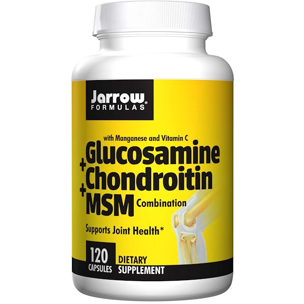 Image of Glucosamine + Chondroitin + MSM Combination (120 Capsules) - Jarrow Formulas 0790011190233