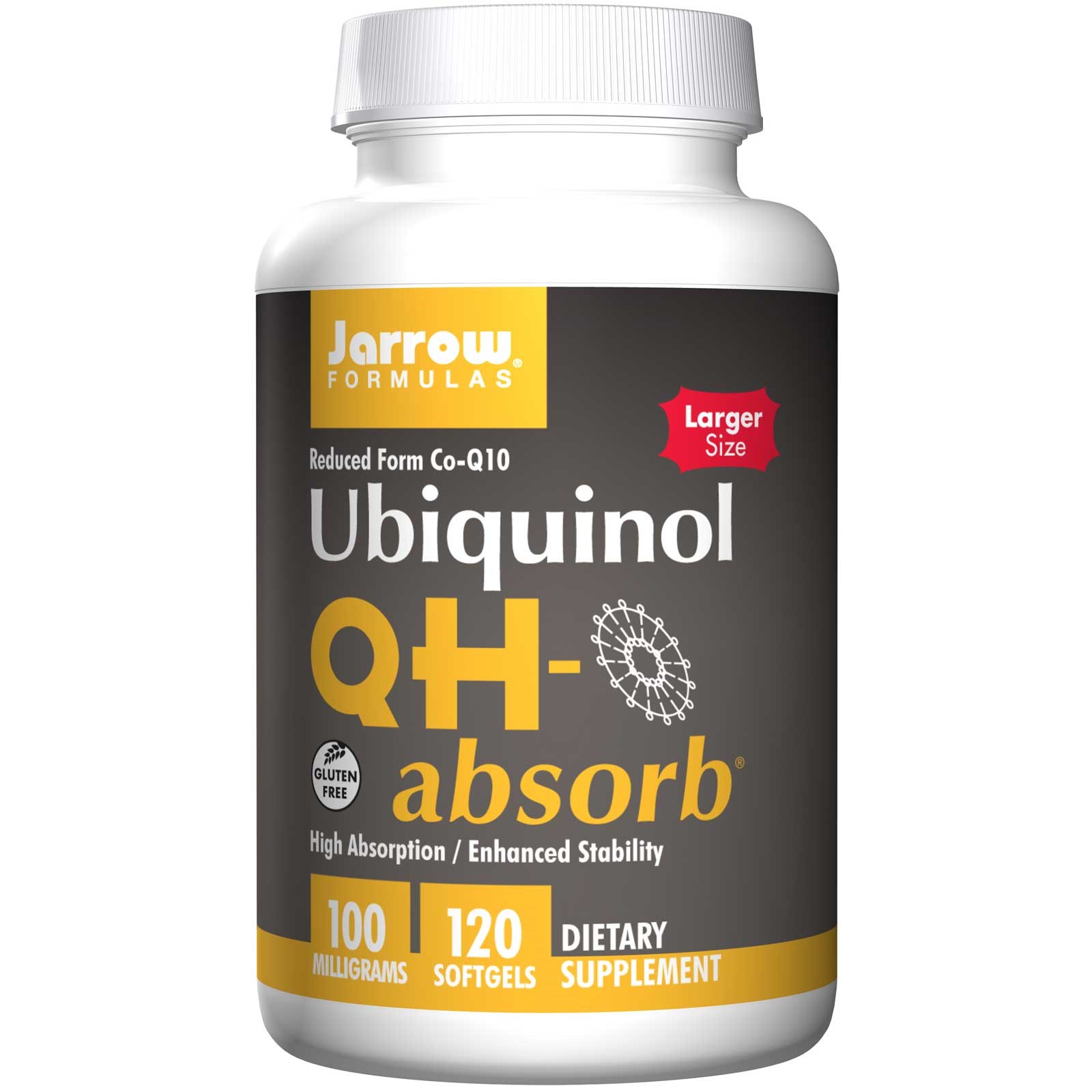 Image of QH-Absorb, Ubiquinol 100 mg (120 Softgels) - Jarrow Formulas 0790011060253