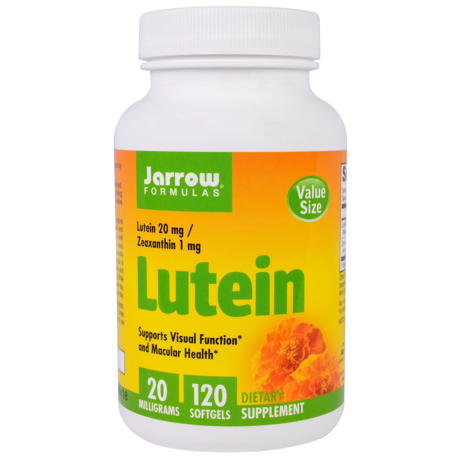 Image of Lutein 20 mg (120 Softgels) - Jarrow Formulas 0790011120353