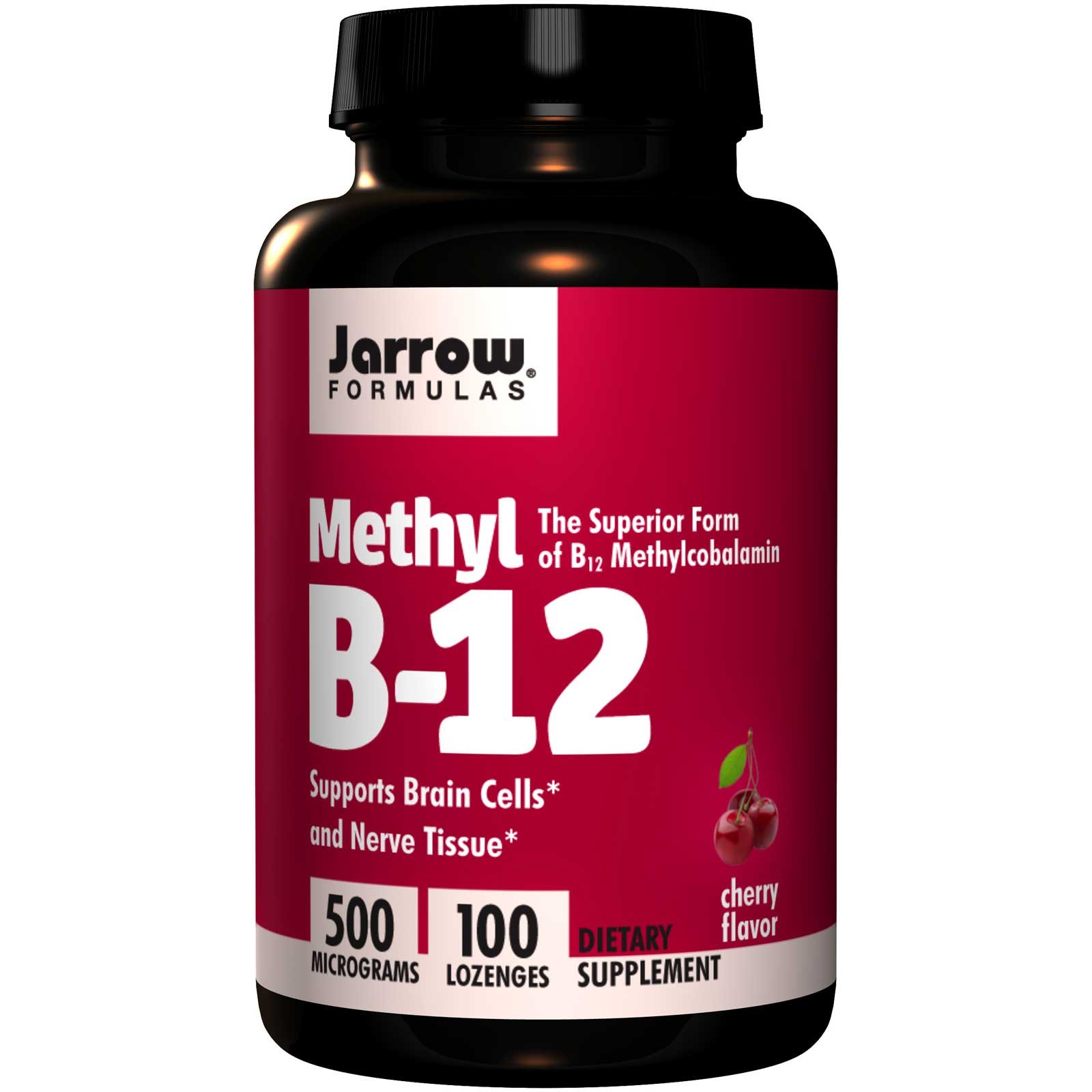 Image of Methyl B-12 Cherry Flavor 500 mcg (100 Lozenges) - Jarrow Formulas 0790011180159