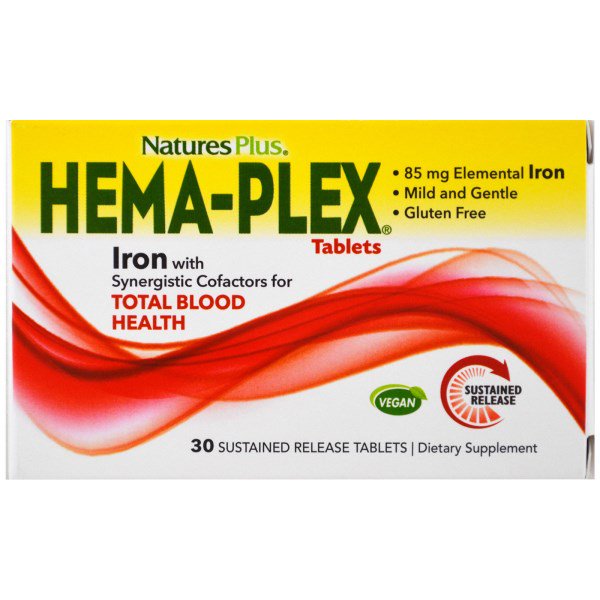 Image of Hema-Plex (30 Sustained Release Tablets) - Nature&apos;s Plus 0097467037700