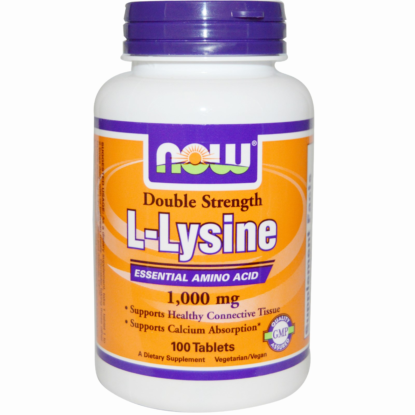 Image of Now Foods, L-Lysine, 1,000 mg, 100 Tablets 0733739001139