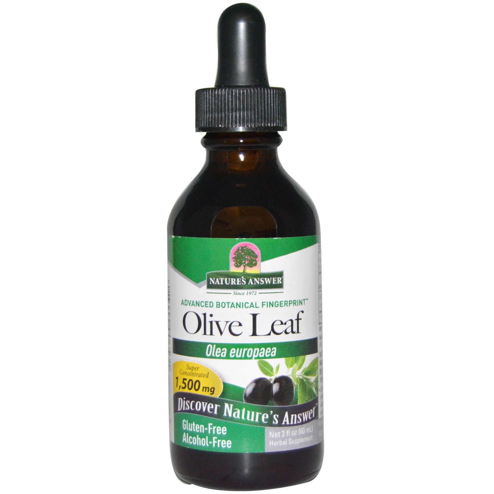 Image of Olive Leaf, Alcohol-Free, 1500 mg (60 ml) - Nature&apos;s Answer 0083000006531