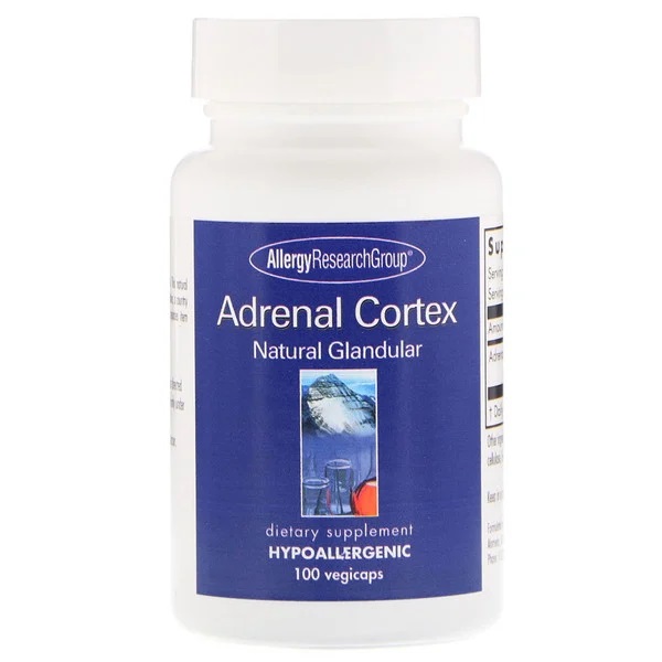 Image of Adrenal Cortex Natural Glandular 100 Vegicaps - Allergy Research Group 0713947805347