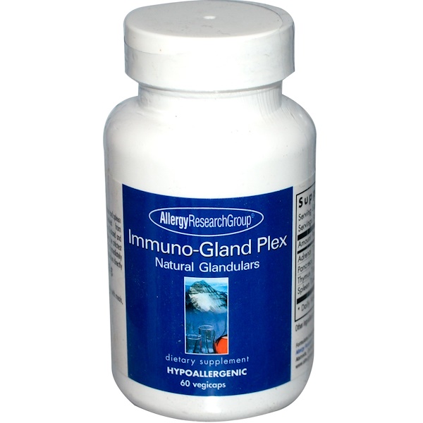 Image of Immuno-Gland Plex Natural Glandulars 60 Veggie Caps - Allergy Research Group 0713947704503