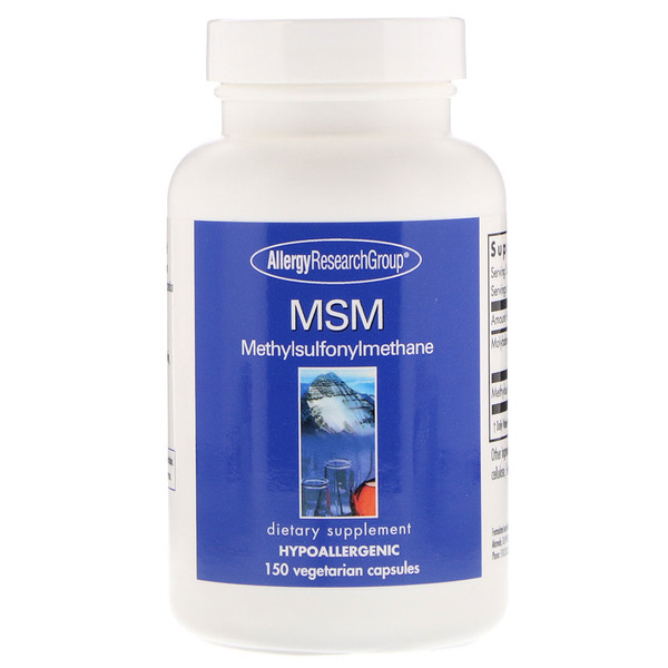 Image of MSM Methylsulfonylmethane 150 Vegetarian Capsules - Allergy Research Group 0713947828544