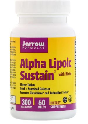 Image of Alpha Lipoic Sustain with Biotin 300 mg (60 tablets) - Jarrow Formulas 0790011200109