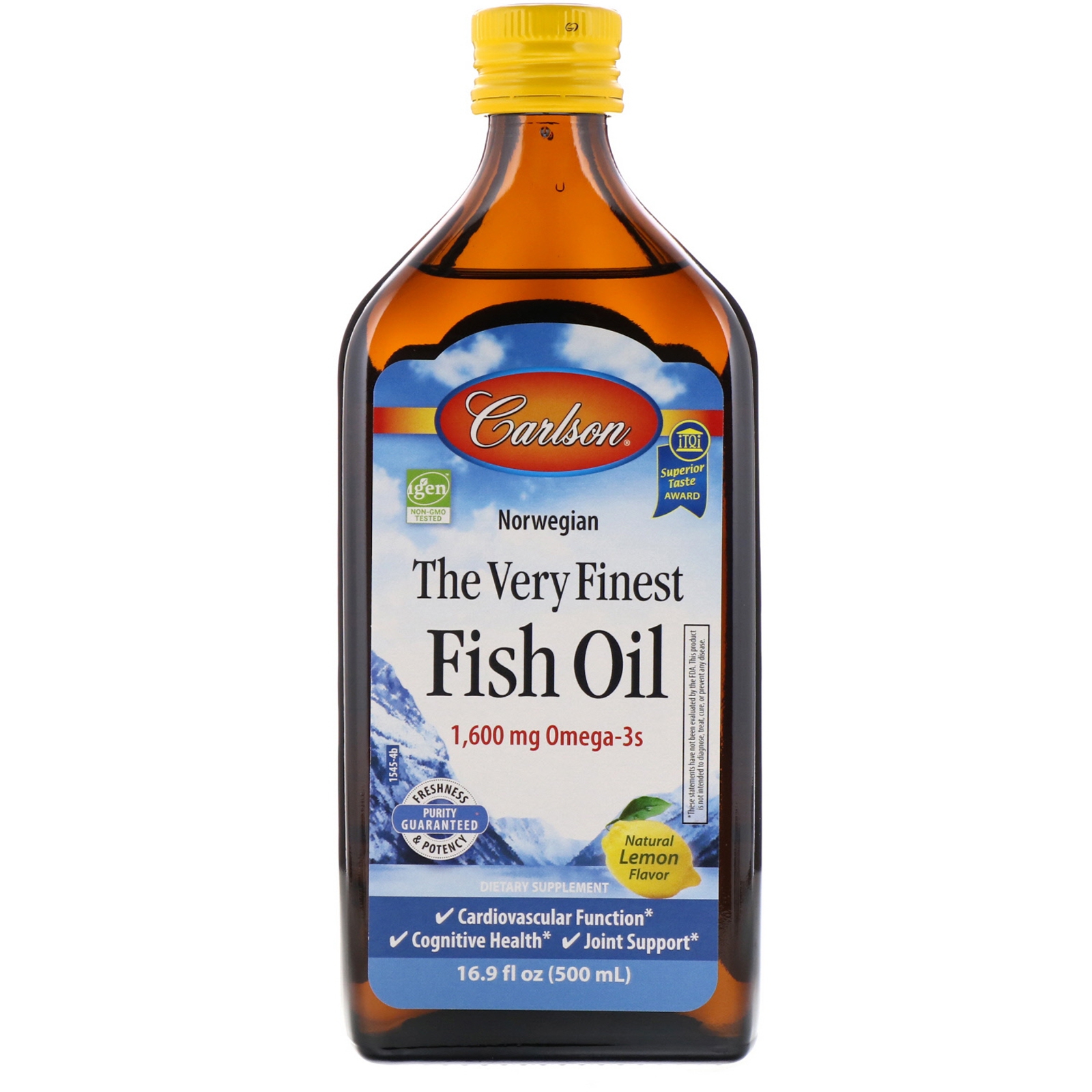 Norwegian - The Very Finest Fish Oil - Natural Lemon Flavor (500 ml) - Carlson Laboratories