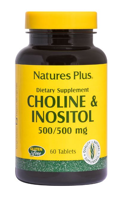 Image of Choline & Inositol 500/500 mg (60 Tablets) - Nature&apos;s Plus 0097467021341