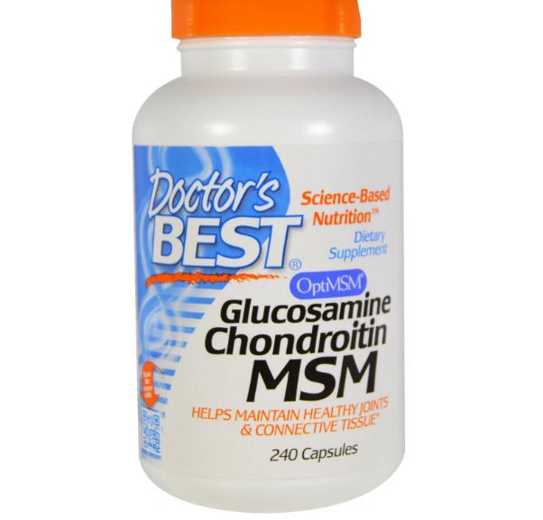 Image of Doctor&apos;s Best, Glucosamine Chondroitin MSM, 240 Capsules 0753950000810