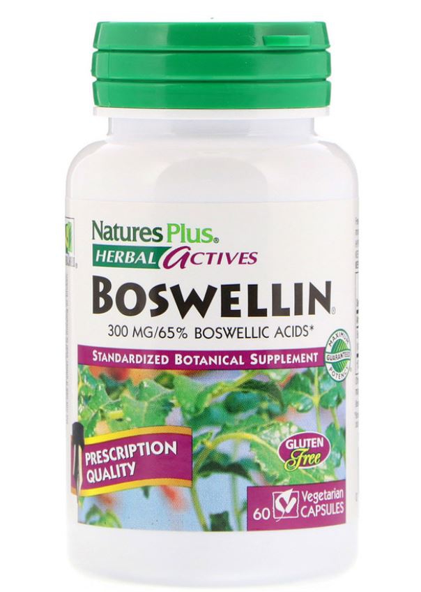 Image of Herbal Actives - Boswellin 300 mg (60 Vegetarian Capsules) - Nature&apos;s Plus 0097467071247