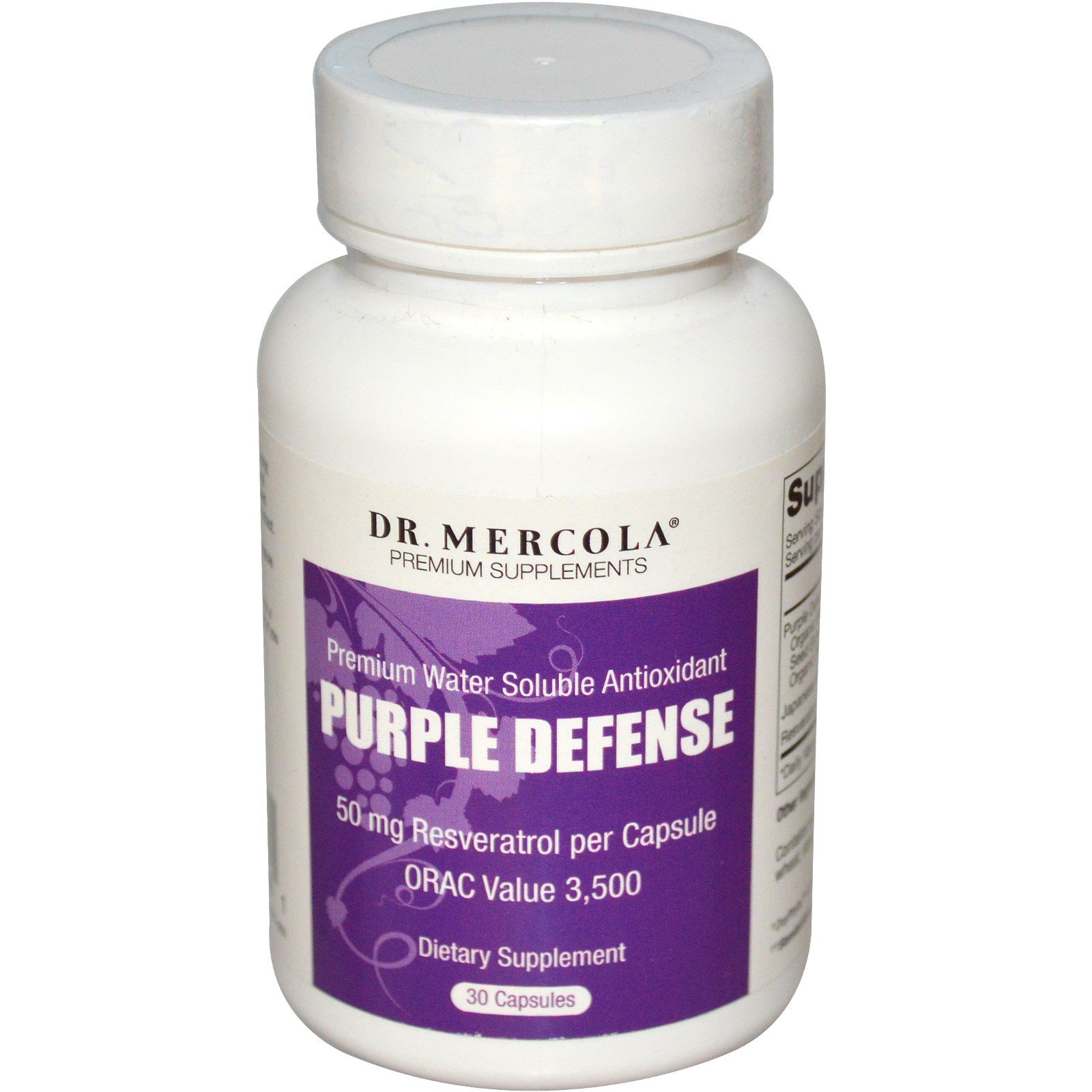 Image of Dr. Mercola, Purple Defense, Premium Water Soluble Antioxidant, 30 Capsules 0813006011341