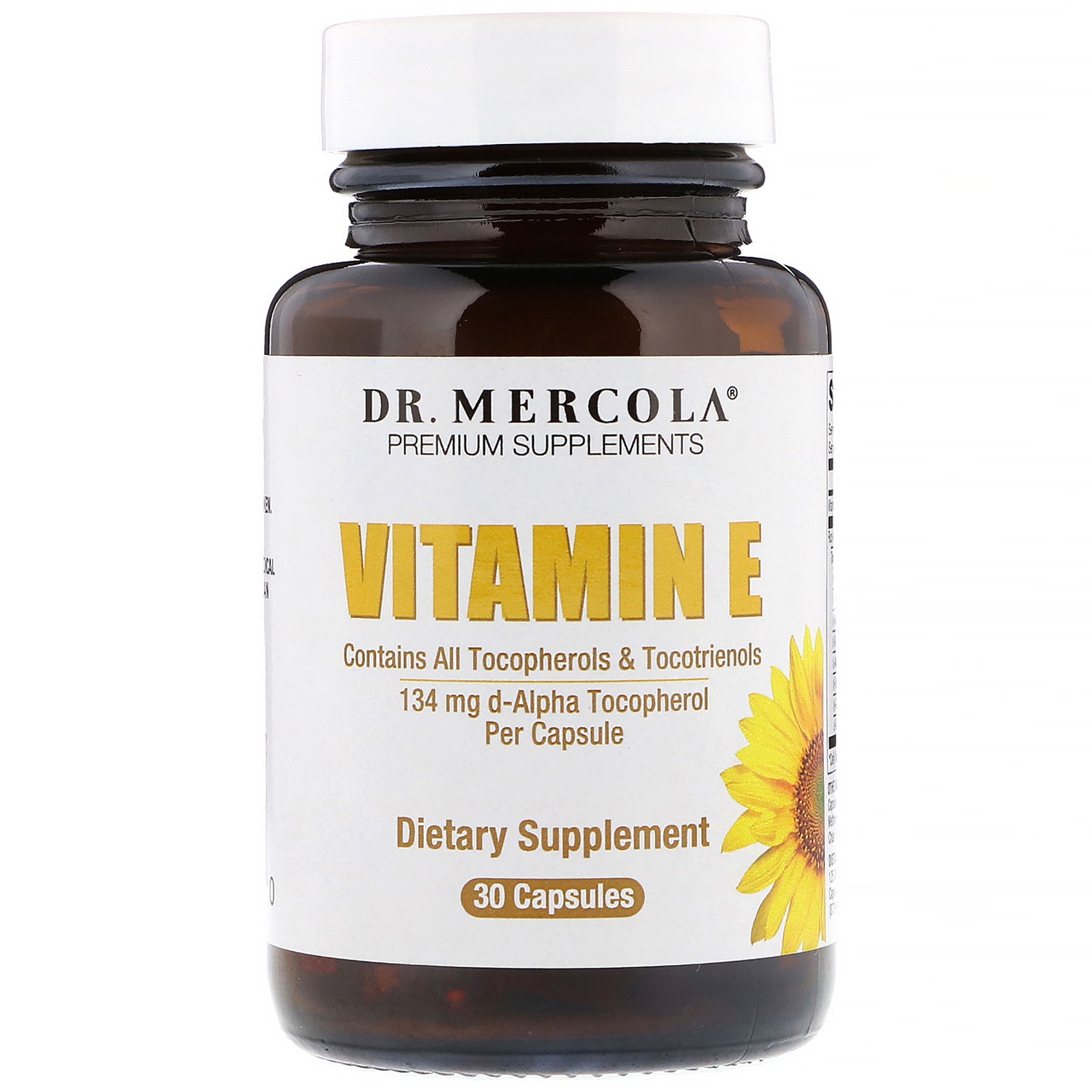 Image of Dr. Mercola, Vitamina E tocoferoli & tocotrienoli, 30 capsule Licaps 0813006015080