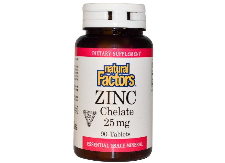 Image of Zinc Chelate 25 mg (90 Tablets) - Natural Factors 0068958016832