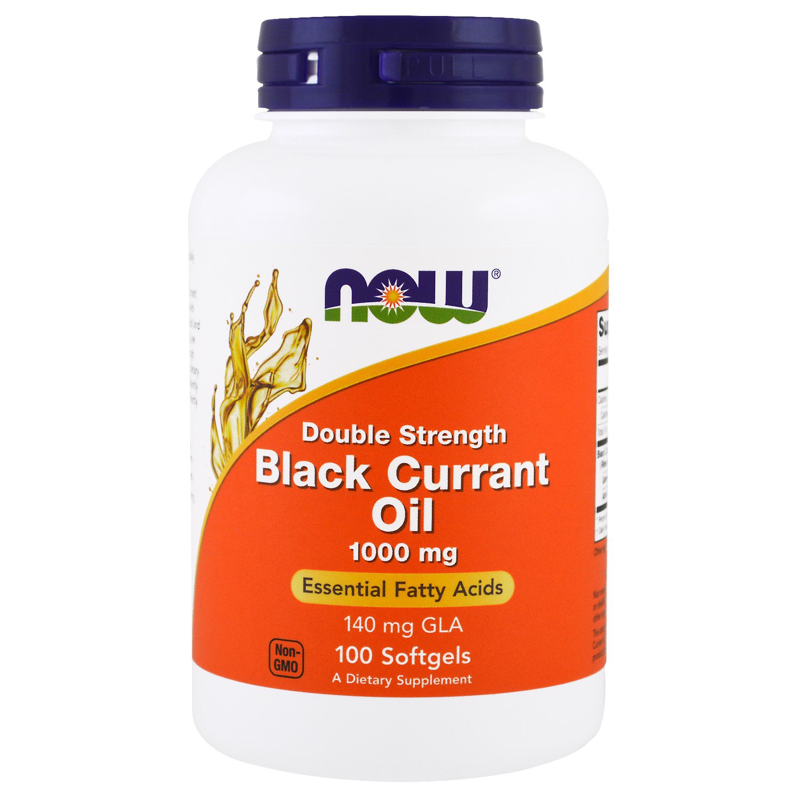 Image of Black Currant Oil Double Strength 1000 mg (100 softgels) - Now Foods 0733739017178