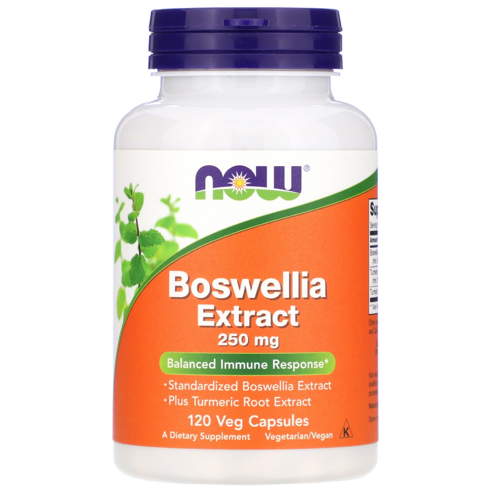 Image of Estratto di Boswellia 250mg (120 Veg Caps) - Now Foods 0733739046147