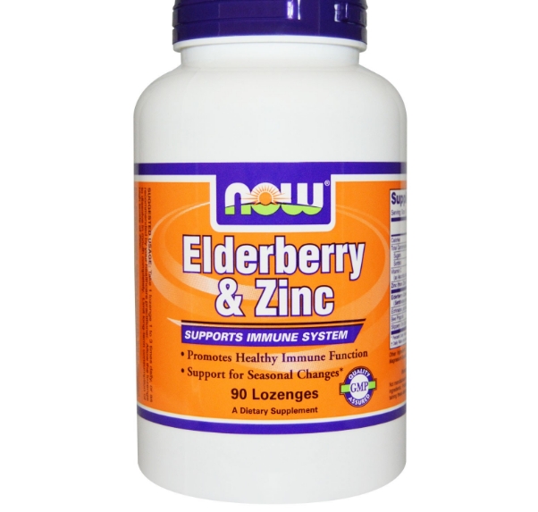 Image of Now Foods, Elderberry & Zinc, 90 Lozenges 0733739032997