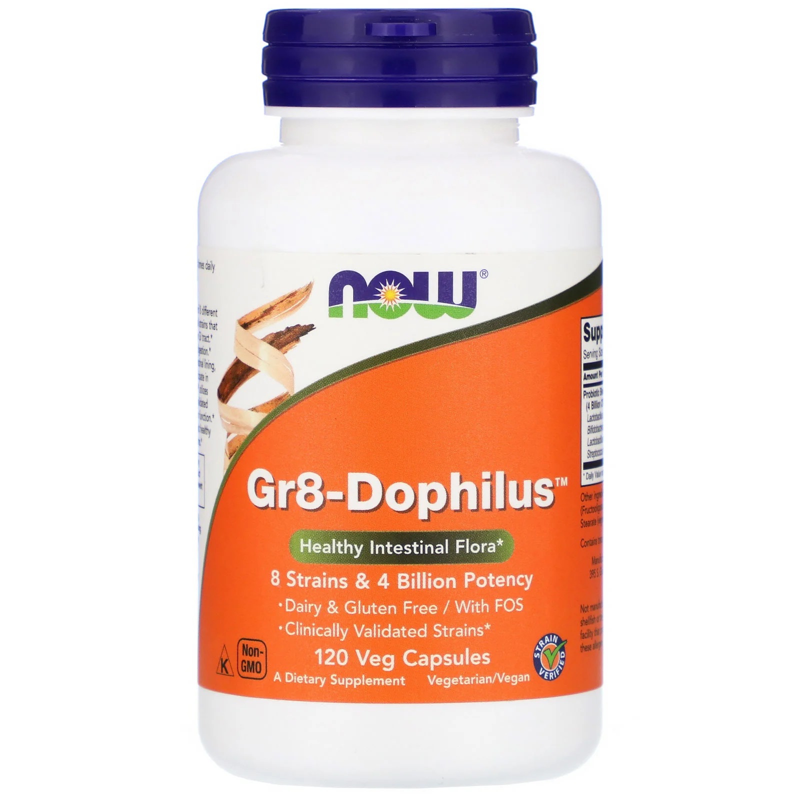 Image of Gr8-Dophilus (120 Vegetarian Capsules) - Now Foods 0733739029102