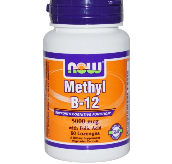 Image of Now Foods, Methyl B-12, 5000 mcg, 60 Lozenges 0733739004963