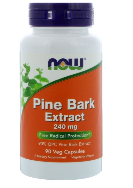 Image of Pine Bark Extract 240 mg (90 Vegetarian Capsules) - Now Foods 0733739033642