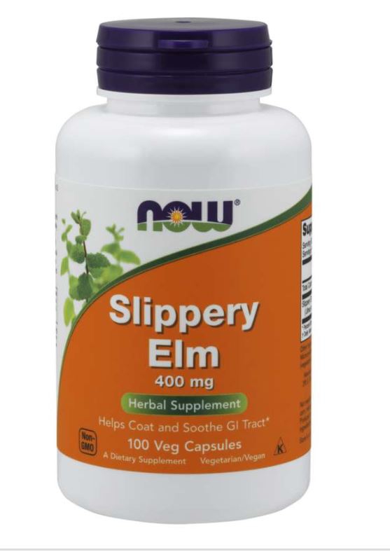 Image of Slippery Elm 400 mg 100 Veg Capsules - Now Foods 0733739047502