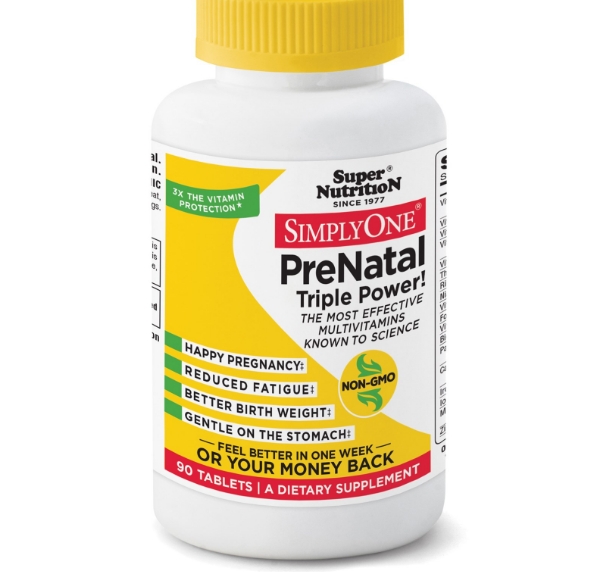 Image of Super Nutrition, Simply One, PreNatal Triple Power!, 90 Tablets 0033739001598