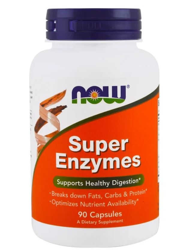 Image of Super Enzymes (90 capsules) - Now Foods 0733739029638