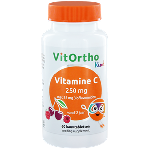 Image of Vitamine C 250 mg met 25 mg Bioflavonoïden (Kind) 60 kauwtabs - VitOrtho 8717056141046