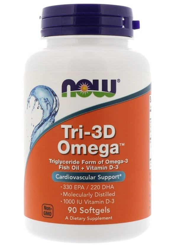 Image of Tri-3D Omega 330 EPA/220 DHA (90 softgels) - Now Foods 0733739016867