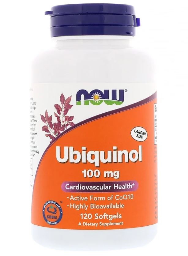 Image of Ubiquinol 100 mg (120 softgels) - Now Foods 0733739031433