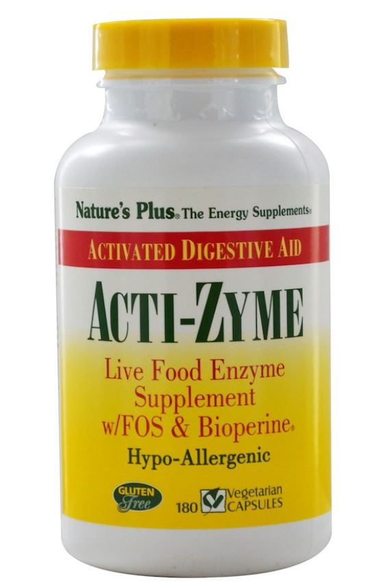 Image of Acti-Zyme (180 Vegetarian Capsules) - Nature&apos;s Plus 0097467445413