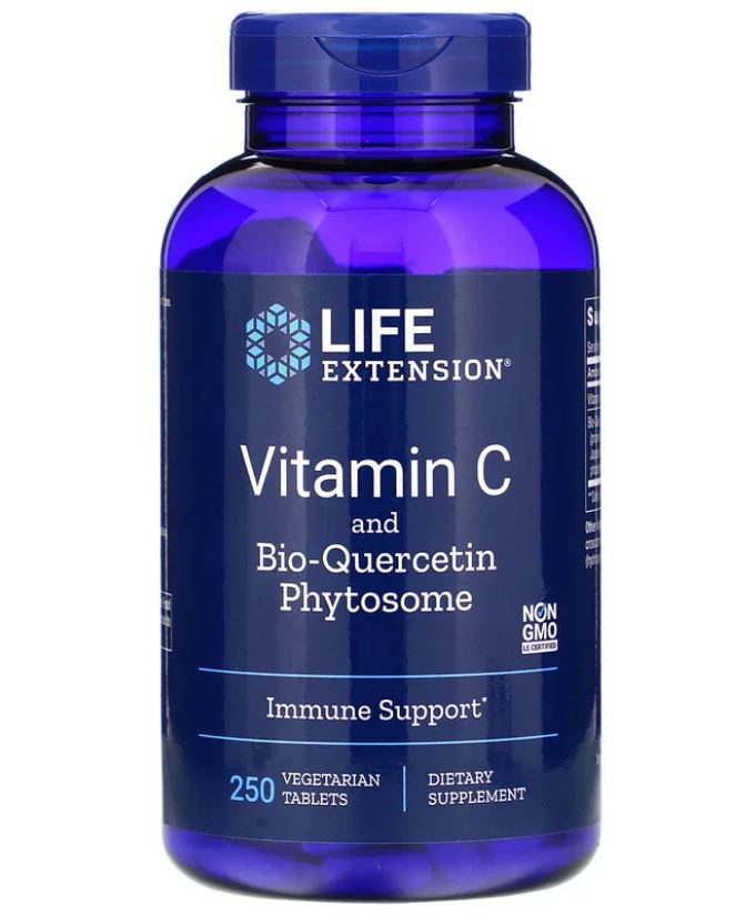 Image of Life Extension, Vitamina C con Dihydroquercetin, 1000 mg, 250 compresse Veggie 0737870222729