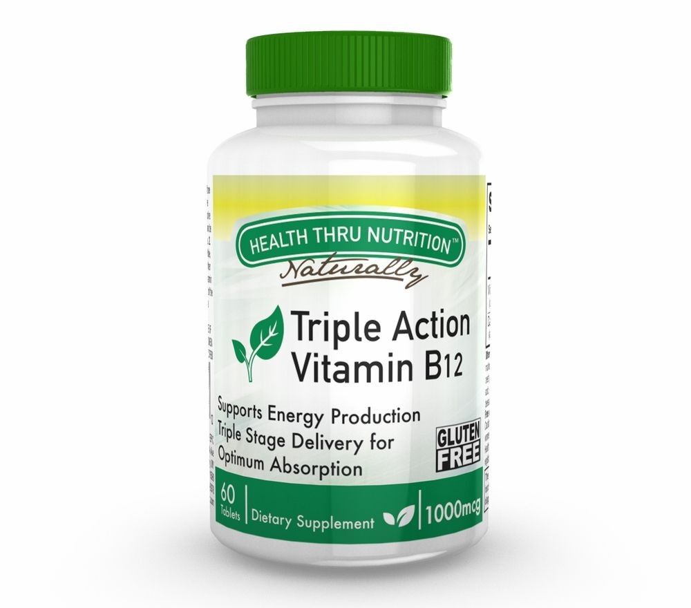 Image of Vitamin B12 1.000 mcg (60 Tablets) - Health Thru Nutrition 0819193020104