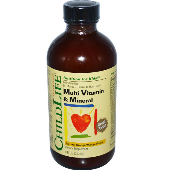 Image of ChildLife Essentials, Vitamina Multi & minerali aroma naturale arancia/Mango (237 ml) 0608274103009