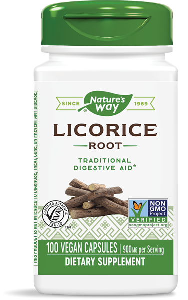 Image of Nature&apos;s Way, Licorice, Root, 100 Capsules 0033674146002